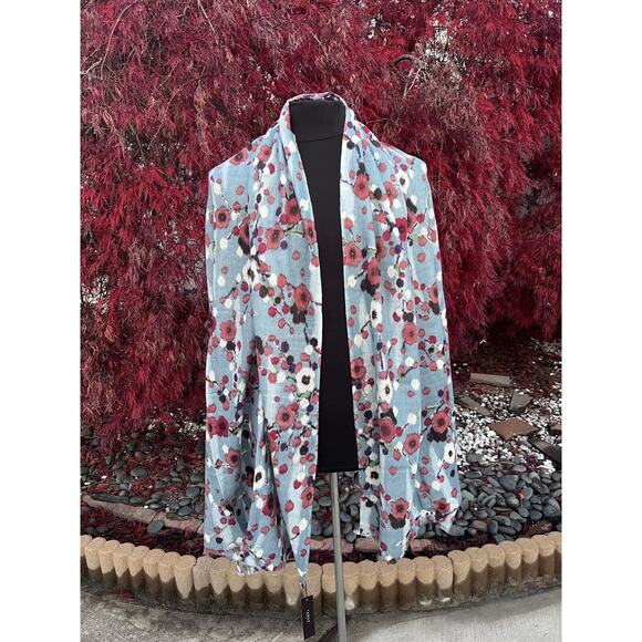 Yarns Cashmere 36” X 80” Floral Multi-Colored Scarf Shawl Wrap - Picture 2 of 5